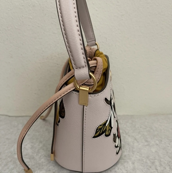 NWT Tory Burch Robinson Appliqué Mini Bucket Bag $428 Ballerina Pink - Picture 7 of 14